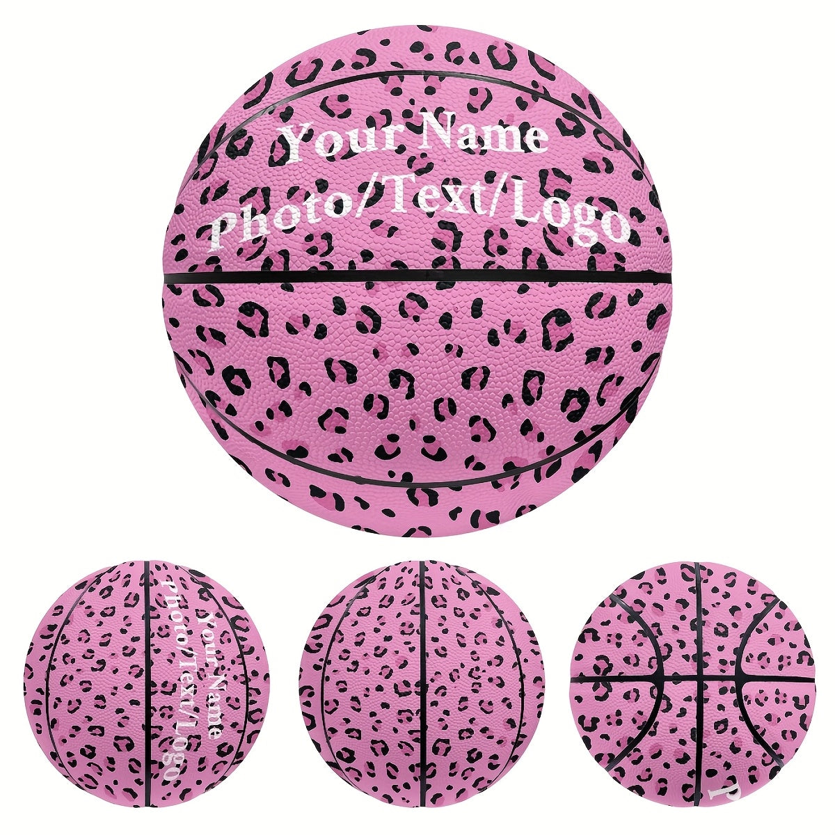 Zebra Print Custom Basketball-Add Your Design-Photo\u002FText\u002FLogo\u002FName