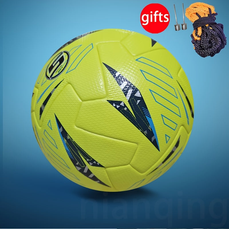 Professional No.5 Soccer Ball - High-Quality Faux Leather, Seamless Heat-Bonded Construction