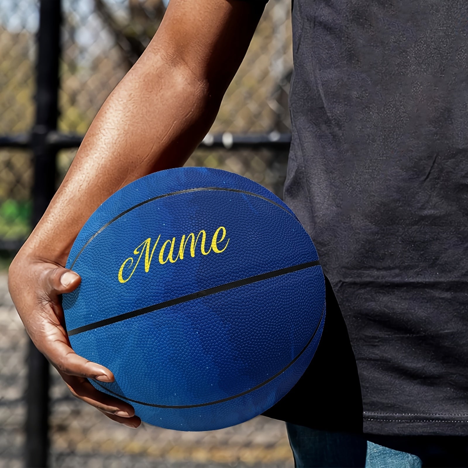 1pc Personalized Blue Starry Sky Basketball - Custom Text\u002FName, Size 5 or 7
