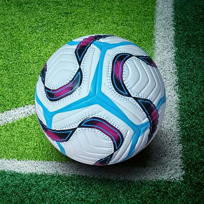 2025 New High-Quality Standard Size 5 & 4 Seamless Waterproof Anti-Slip Durable Football - Vibrant Blue & Purple Design