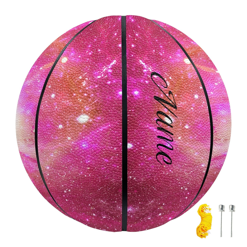 Pink Starry Sky Basketball Pink Starry Sky Design Basketball - Custom Name
