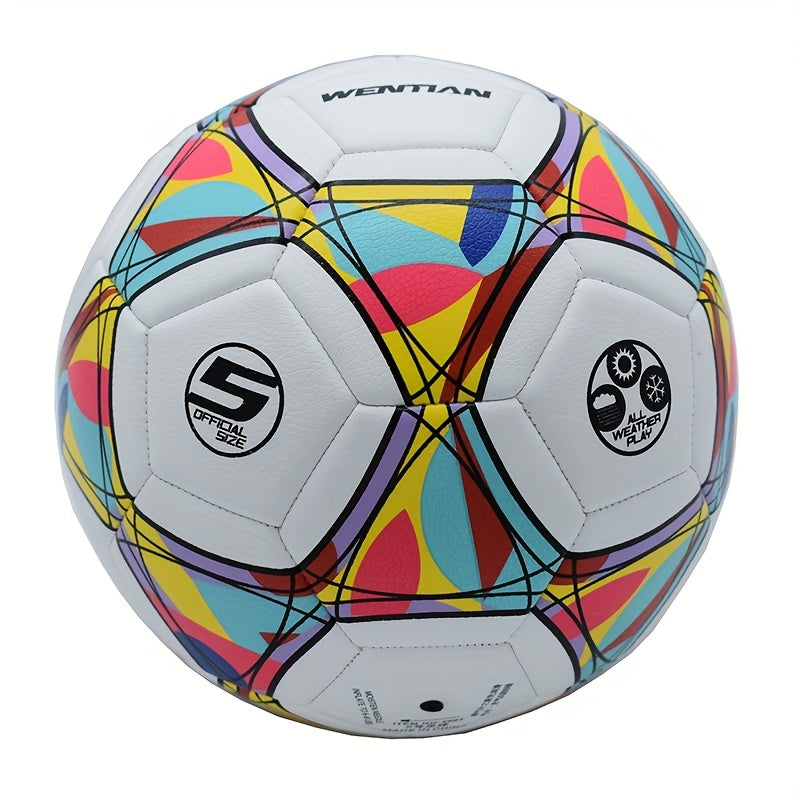 Custom Name 5-Number Premium Football - Non-Slip Durable Training & Match Ball with Vibrant Colorful Patterns