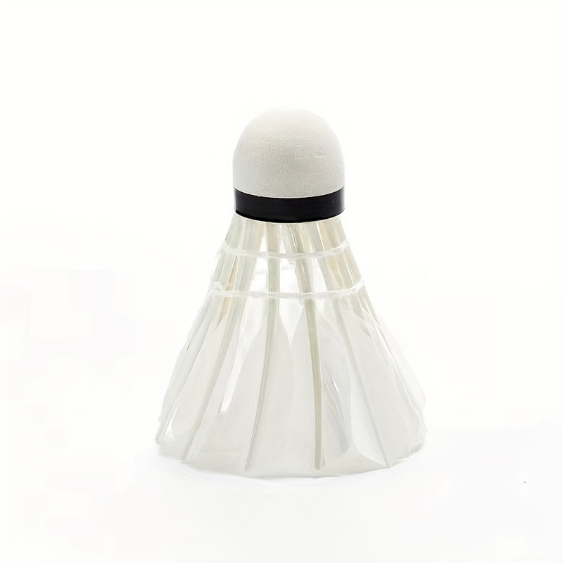 3pcs White & Black Feather Shuttlecocks - Aerodynamic Design for Stable Flight