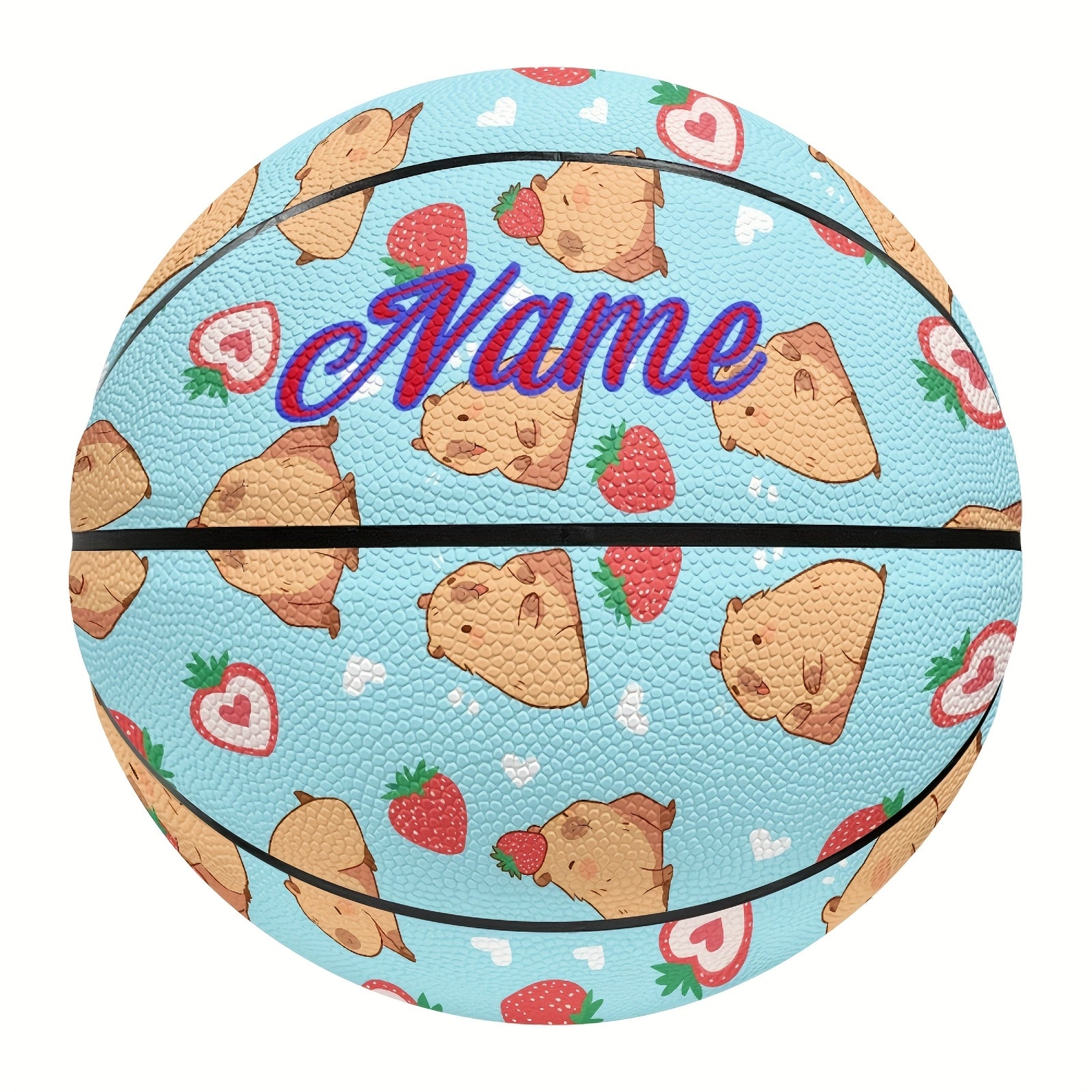 Customizable Basketball Cute Customizable Capybara Pattern Basketball | Optional Size 5 or 7