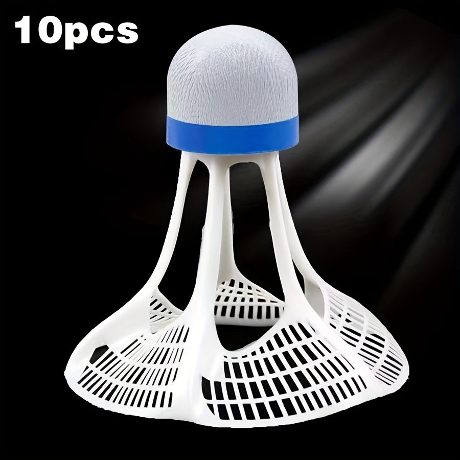10pcs Wind-Resistant Nylon Badminton Shuttlecocks - PA Material, Improved Flight Stability