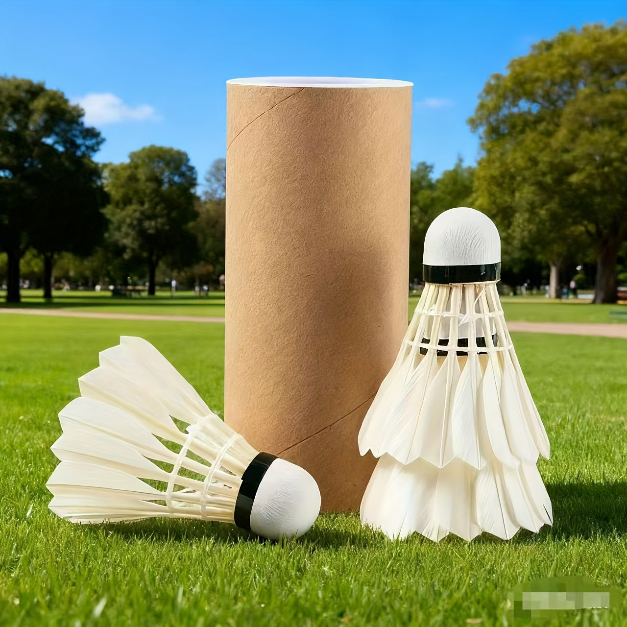 3pcs White & Black Feather Shuttlecocks - Aerodynamic Design for Stable Flight