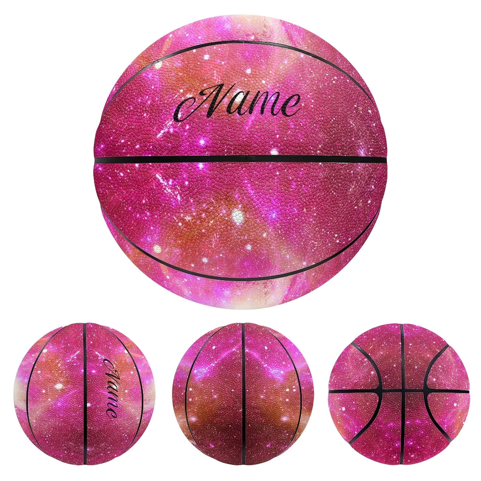 Pink Starry Sky Basketball Pink Starry Sky Design Basketball - Custom Name