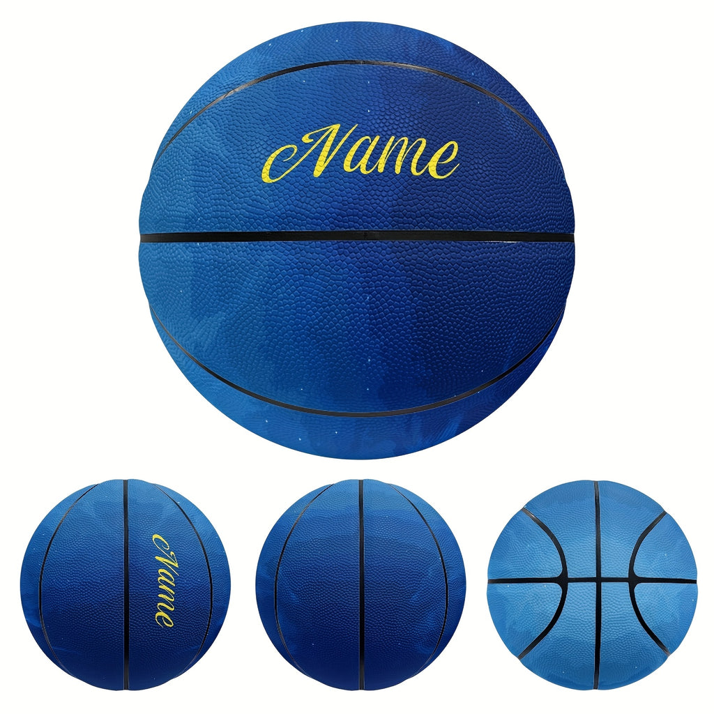 1pc Personalized Blue Starry Sky Basketball - Custom Text\u002FName, Size 5 or 7