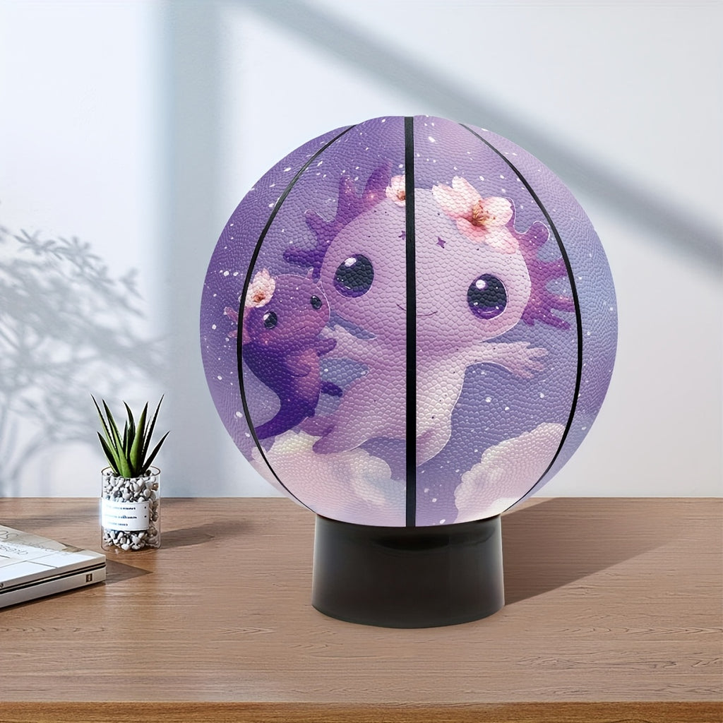 Customized No. 5\u002F7 Basketball - Cute Salamander Design, Durable Pu Material