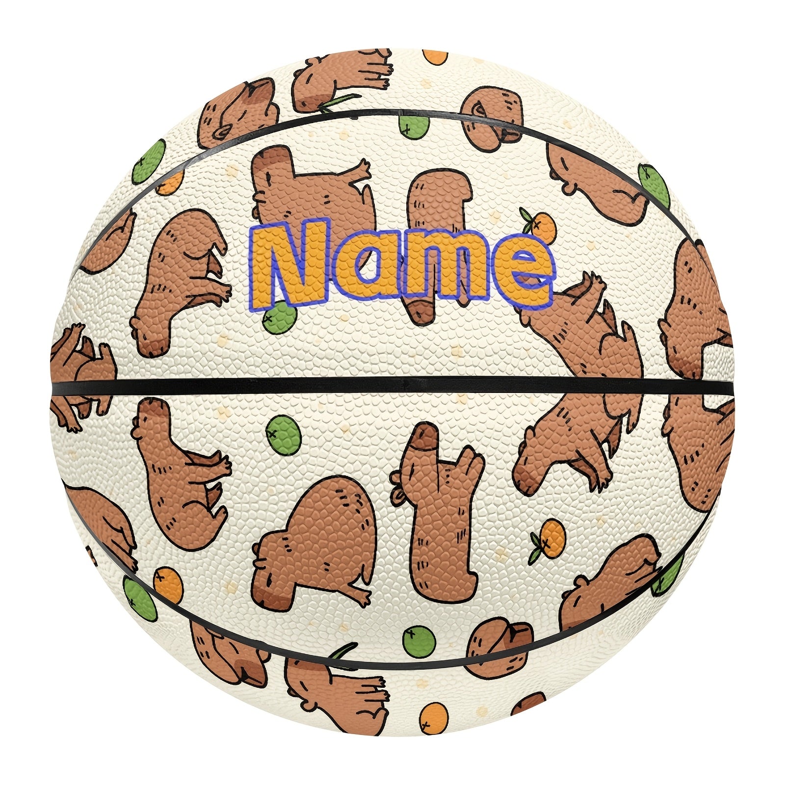 Customizable Basketball Cute Customizable Capybara Pattern Basketball | Optional Size 5 or 7