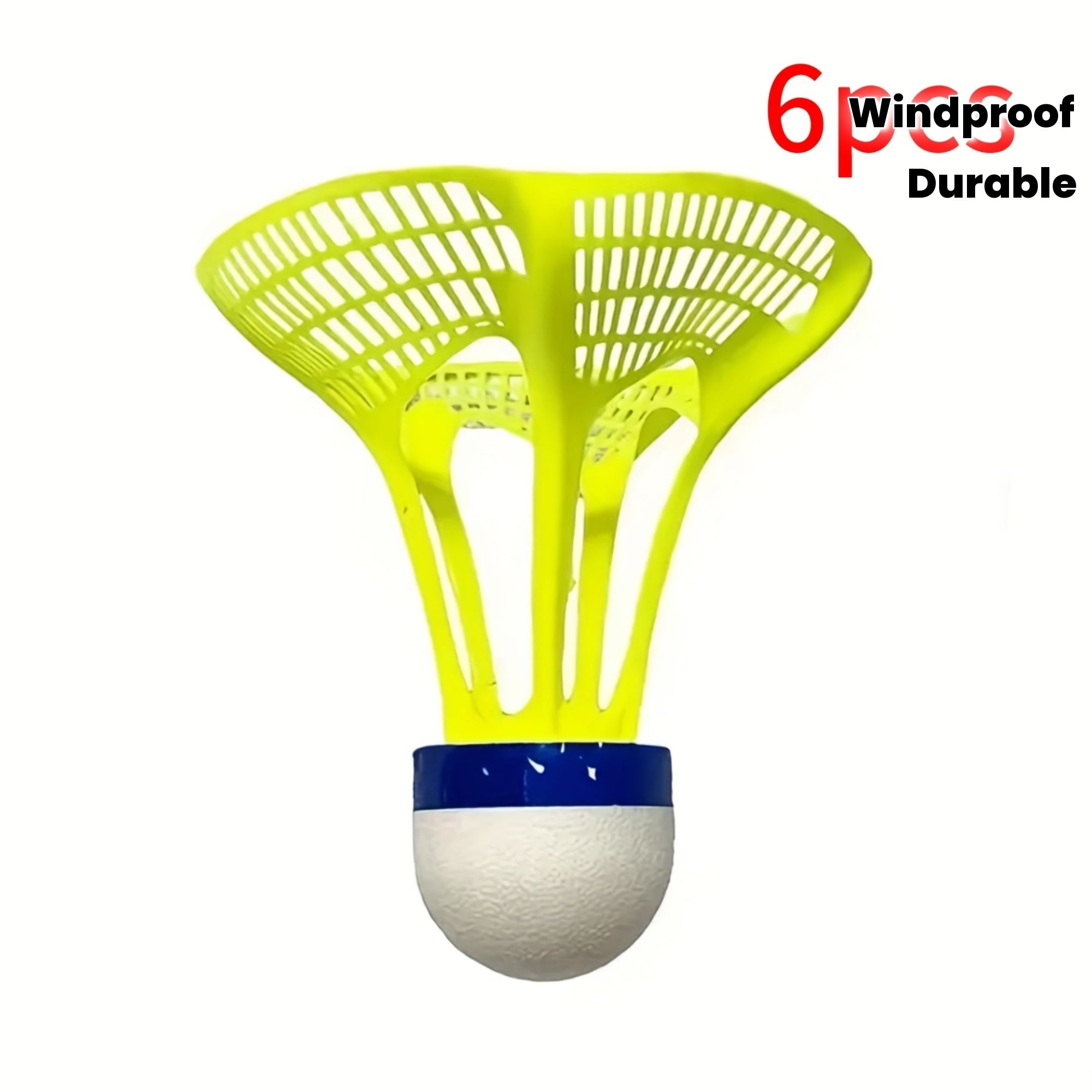 Windproof Badminton Balls 6 Windproof and Durable PA Nylon Badminton Balls | High Flight Stability