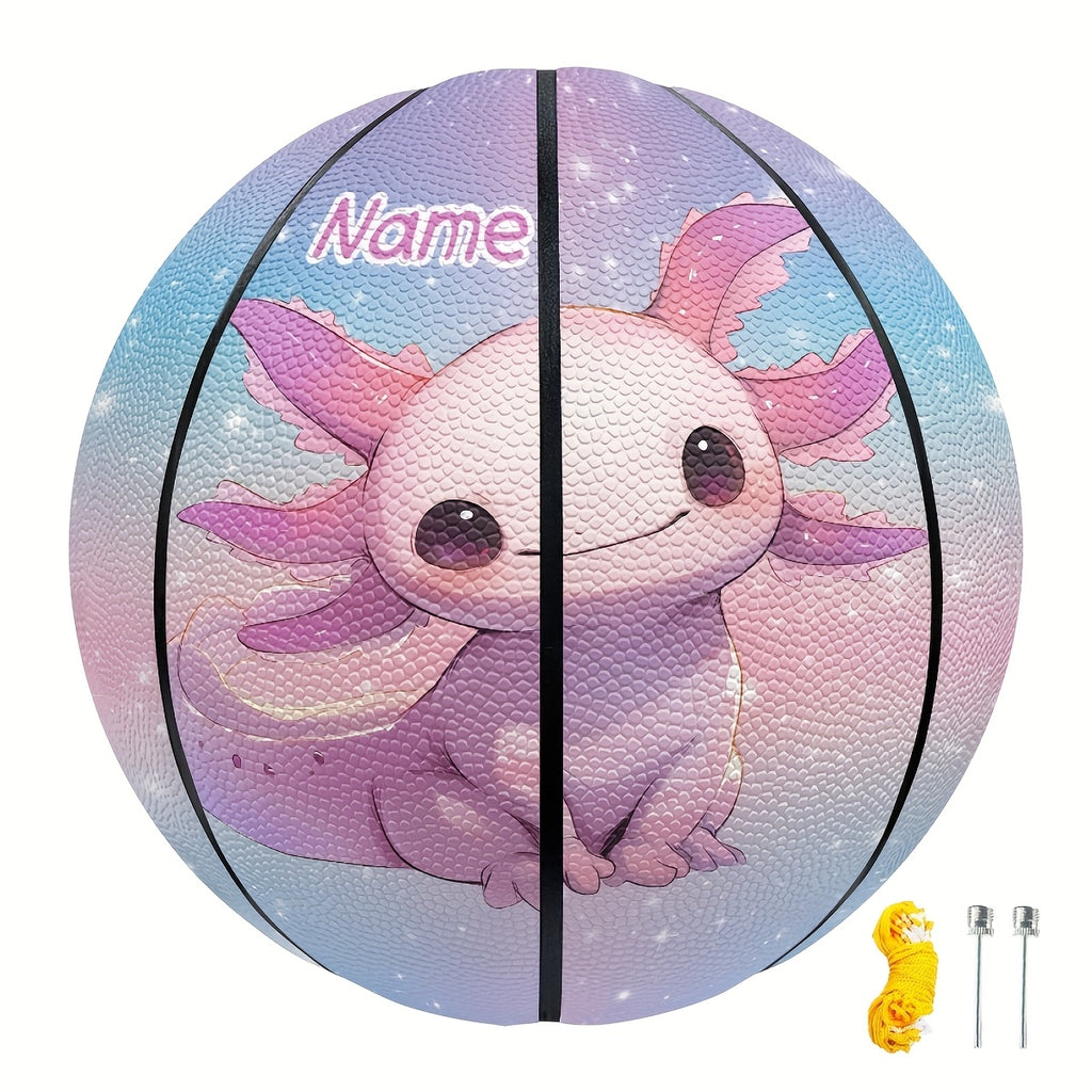 Customized No. 5\u002F7 Basketball - Cute Salamander Design, Durable Pu Material