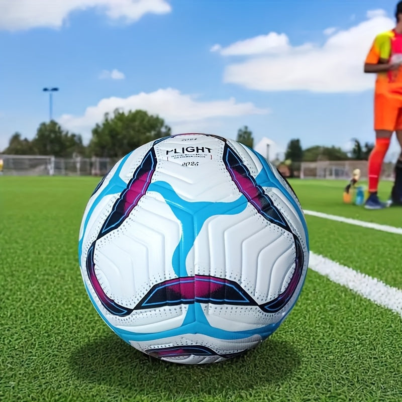 2025 New High-Quality Standard Size 5 & 4 Seamless Waterproof Anti-Slip Durable Football - Vibrant Blue & Purple Design