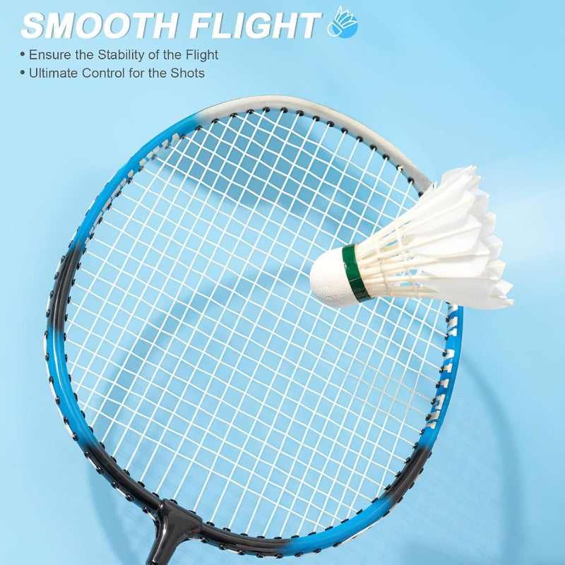 Goose Feather Badminton Shuttlecocks Birdies 12 Pack Hight Speed Training Badminton Balls with Great Stability for Indoor Outdoor Sports