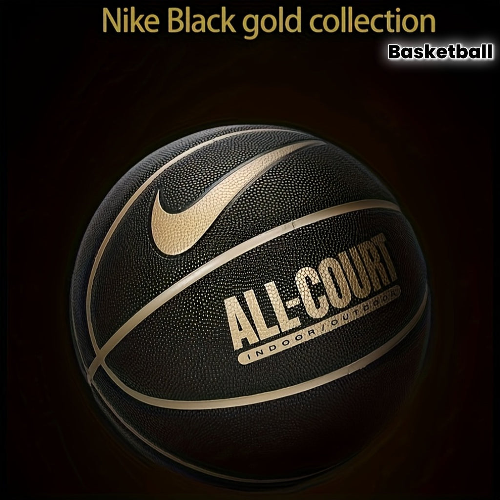 NIKE Genuine Products Black Golden Basketball Size 7 Authentic Durable Indoor And Outdoor Game Ball