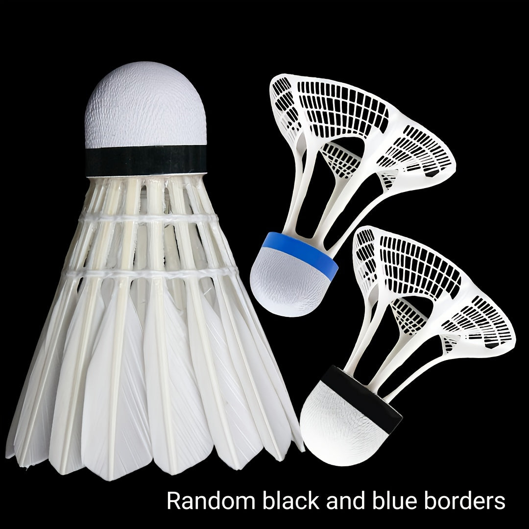 3pcs Badminton Shuttlecocks 3pcs Durable Badminton Shuttlecocks with White & Black Duck Feathers & Soft Foam Heads | Design for Training, Team Sports, Casual Play | Tennis & Short-Handled Paddle Accessories, Outdoor Recreation, Classic Shuttlecock