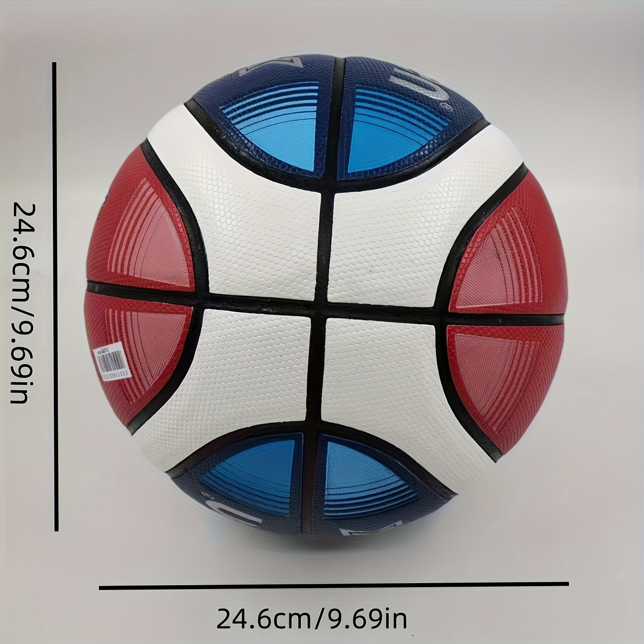 GQ7 Official Size 7 Basketball - Durable PU Material, Red\u002FBlue\u002FWhite Colorway with Black Accents