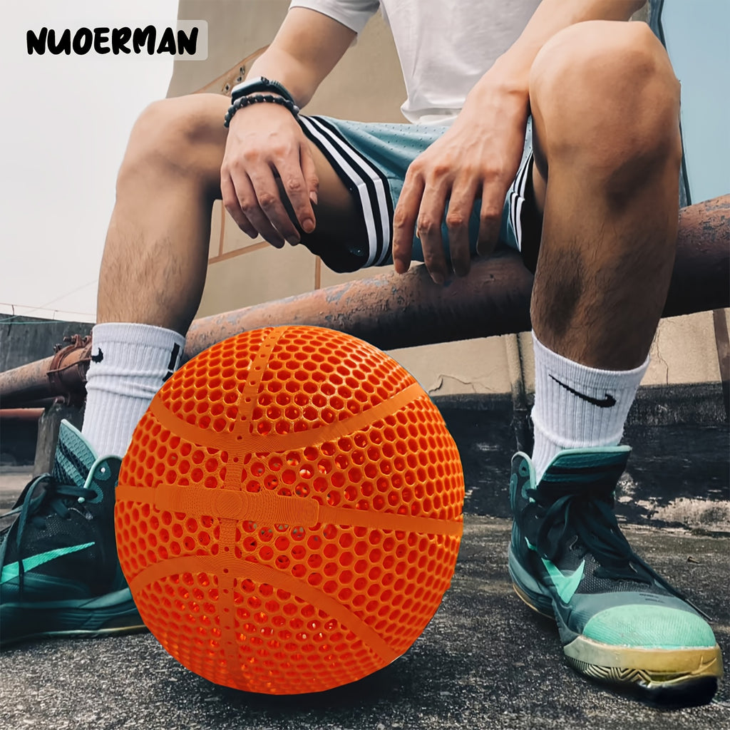 NUOERMAN 3D Printed Orange Basketball - No-Inflation Concept
