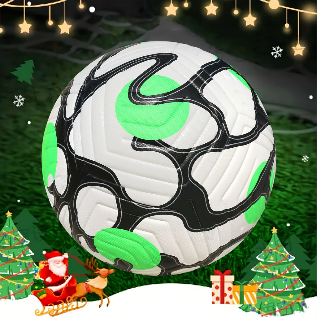 Professional Soccer Ball - Size 5 Machine-Sewn PU Football with Black