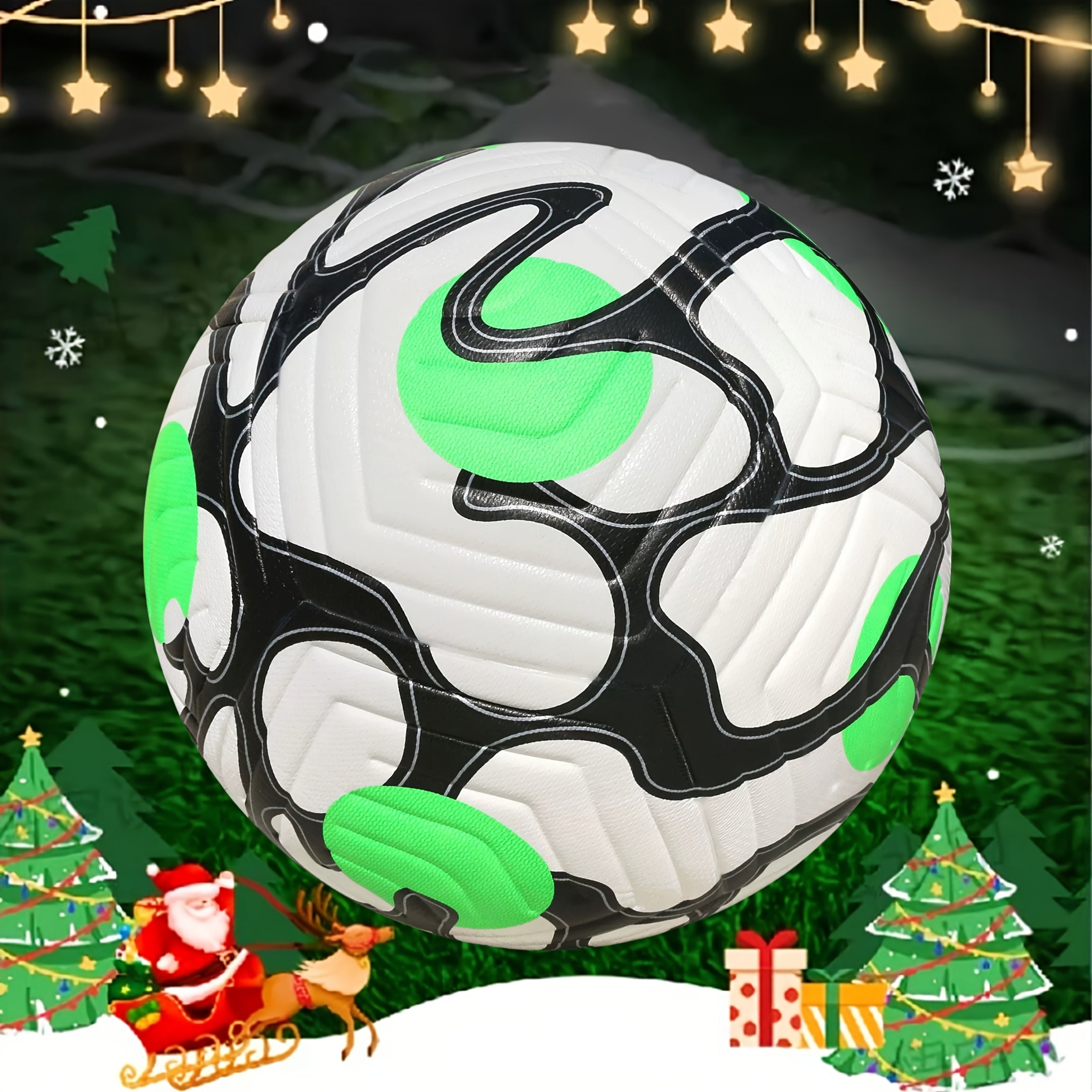 Professional Soccer Ball - Size 5 Machine-Sewn PU Football with Black