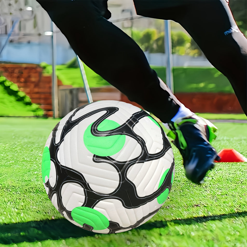 Professional Soccer Ball - Size 5 Machine-Sewn PU Football with Black