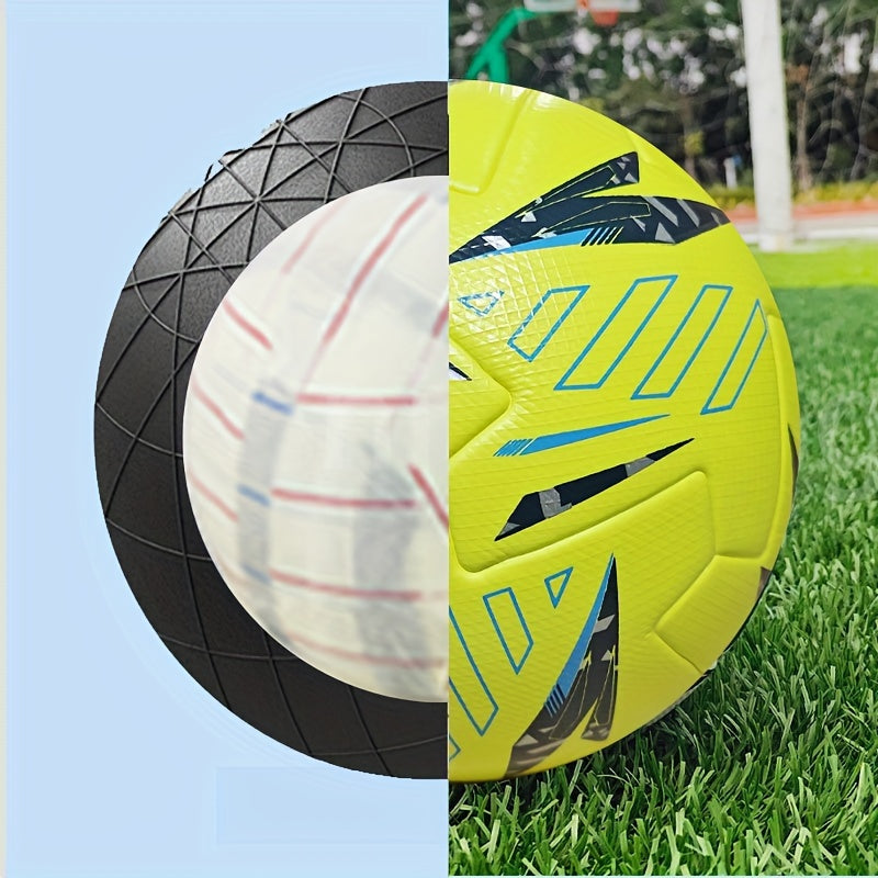 Professional No.5 Soccer Ball - High-Quality Faux Leather, Seamless Heat-Bonded Construction