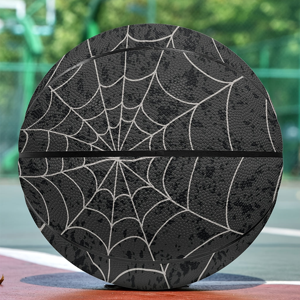 Customized basketball with spider web and skull design, size 5 or 7