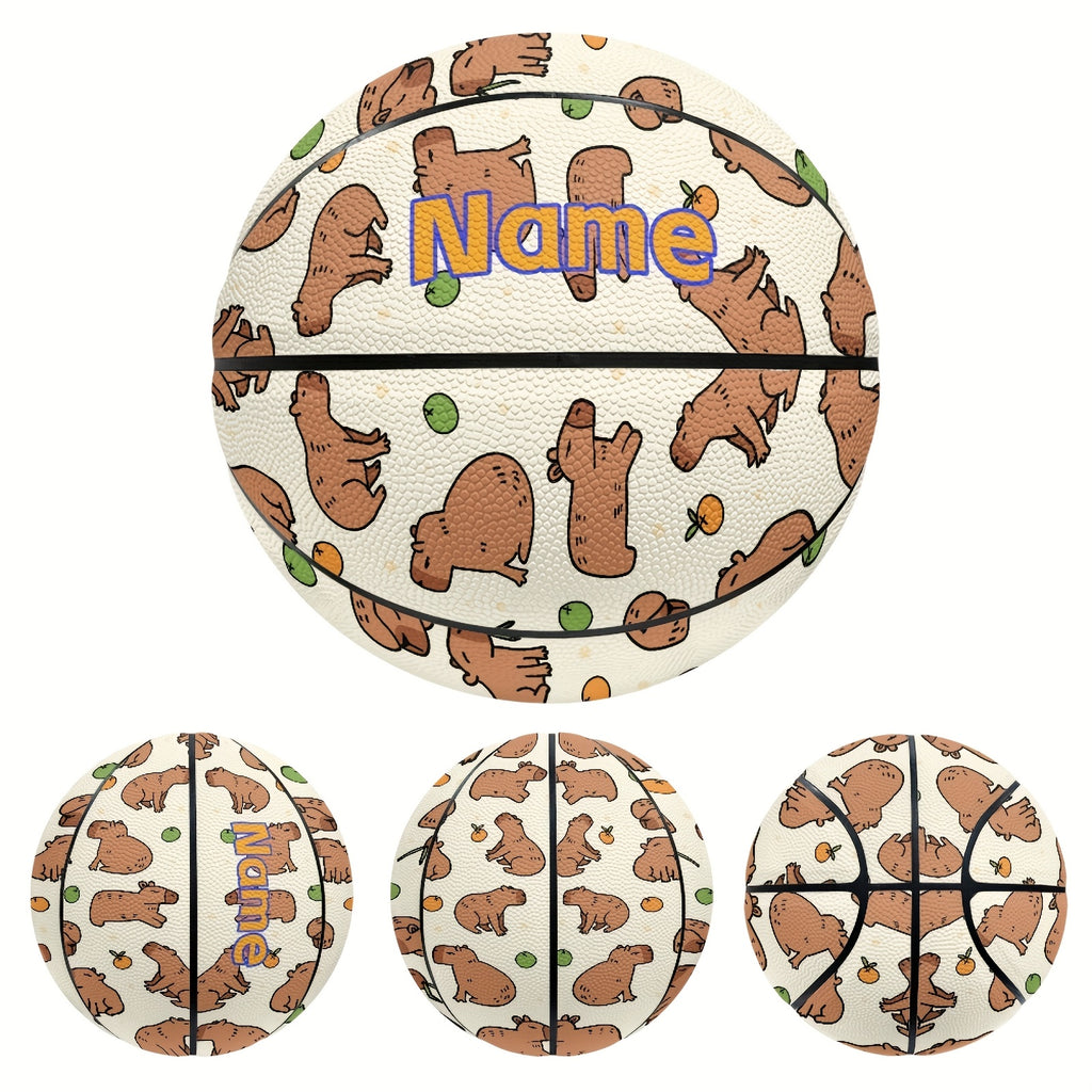 Customizable Basketball Cute Customizable Capybara Pattern Basketball | Optional Size 5 or 7