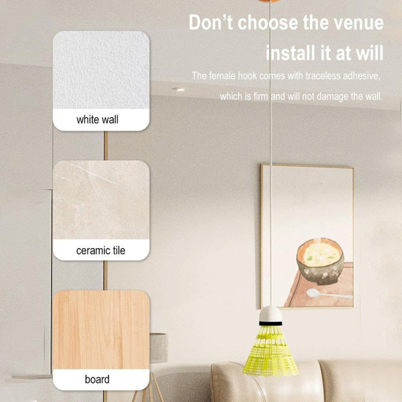 Badminton Trainer, Rebound Badminton Indoor Badminton Set, Automatic Telescopic Cyclotron Single Trainer