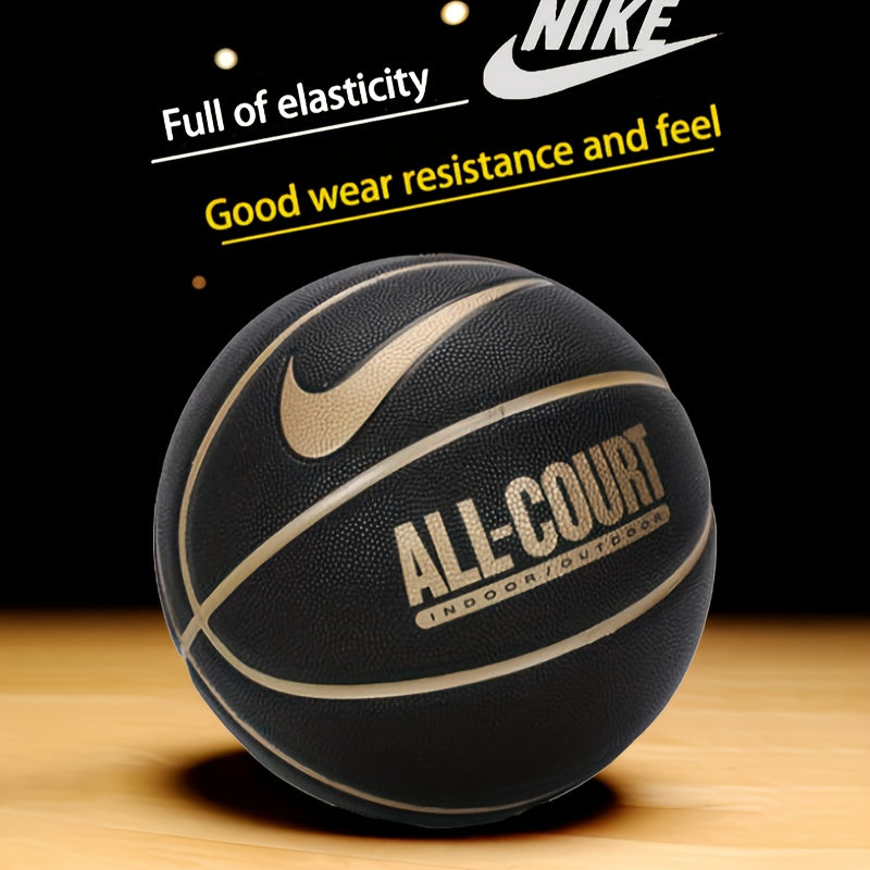 NIKE Genuine Products Black Golden Basketball Size 7 Authentic Durable Indoor And Outdoor Game Ball