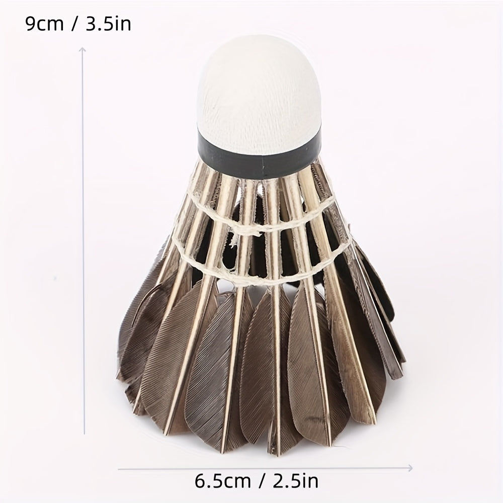 3pcs White & Black Feather Shuttlecocks - Aerodynamic Design for Stable Flight