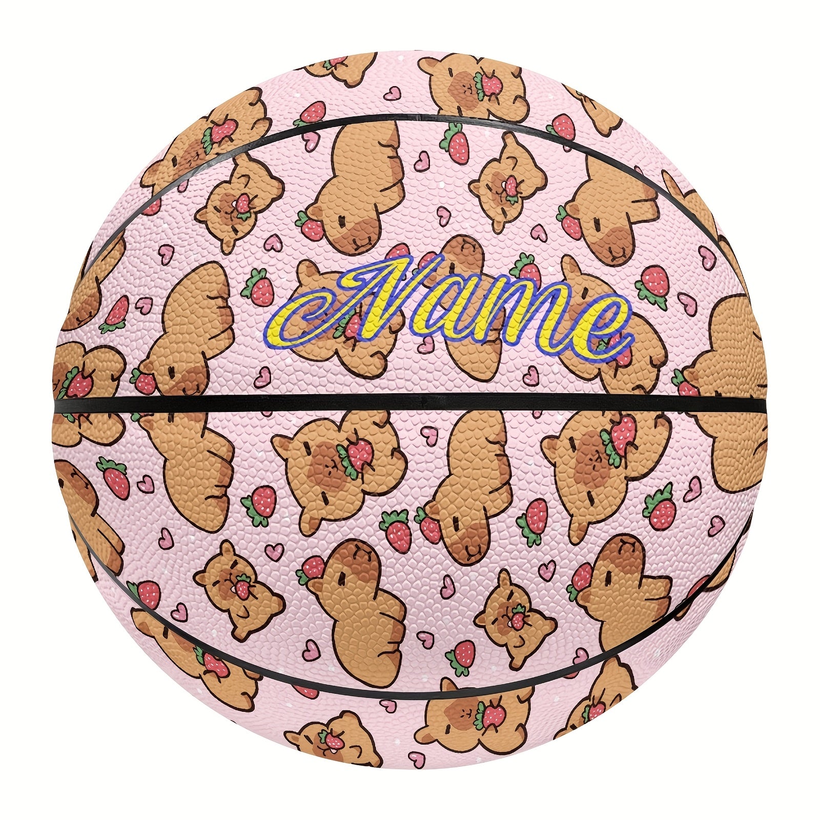 Customizable Basketball Cute Customizable Capybara Pattern Basketball | Optional Size 5 or 7