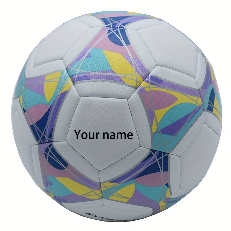 Custom Name 5-Number Premium Football - Non-Slip Durable Training & Match Ball with Vibrant Colorful Patterns
