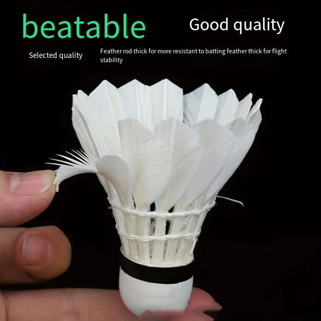 3pcs Badminton Shuttlecocks 3pcs Durable Badminton Shuttlecocks with White & Black Duck Feathers & Soft Foam Heads | Design for Training, Team Sports, Casual Play | Tennis & Short-Handled Paddle Accessories, Outdoor Recreation, Classic Shuttlecock