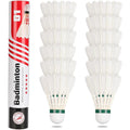 12 Pack Professional-Grade Goose Feather Badminton Shuttlecocks (Birdies) - High-Speed Training