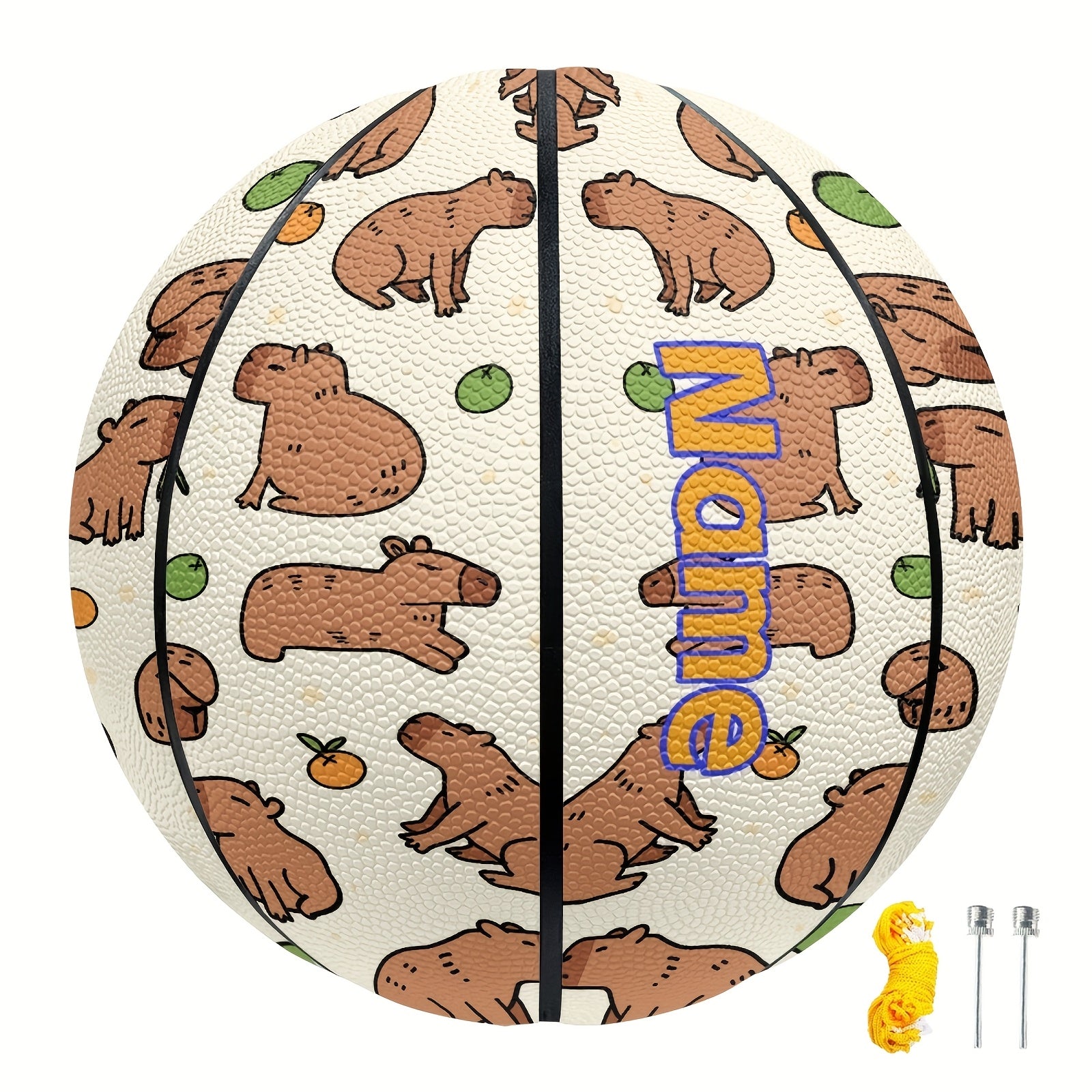 Customizable Basketball Cute Customizable Capybara Pattern Basketball | Optional Size 5 or 7