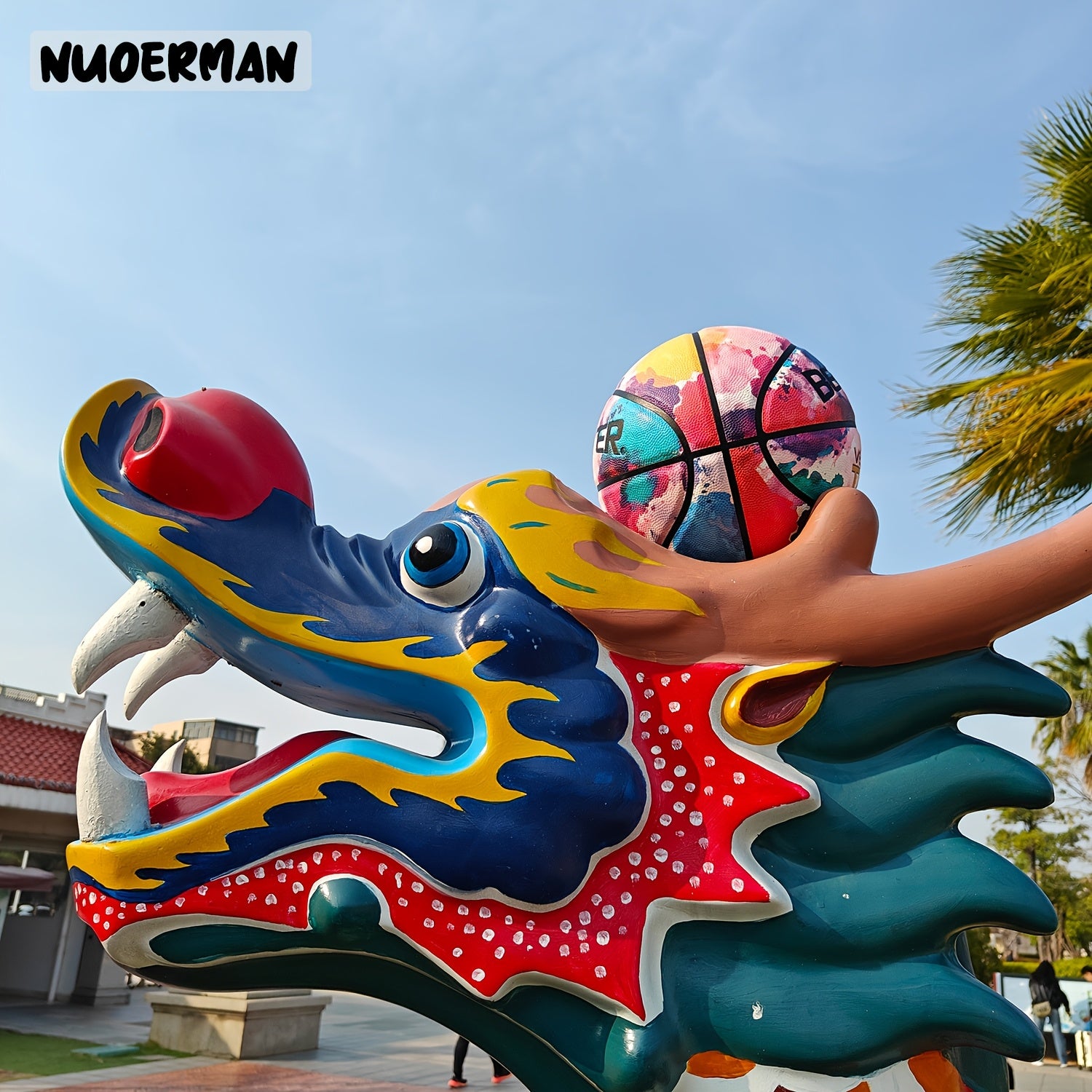 NUOERMAN Vibrant Dragon-Themed Basketball - Durable