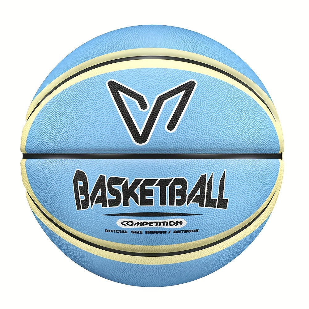 Veidoorn Official Basketball - Durable Rubber Indoor\u002FOutdoor Training & Competition Ball with Black\u002FWhite\u002FRed Accents